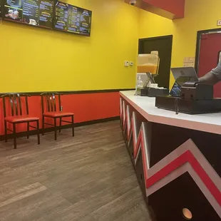 a man standing at a counter