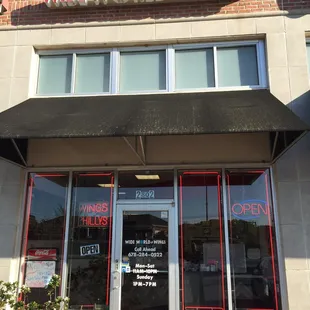 the front of the building