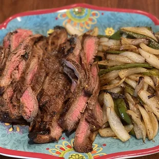 steak and vegetables
