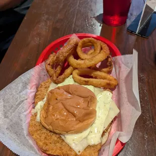 Pork Schnitzel with onion rings