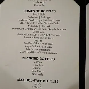 beer menu
