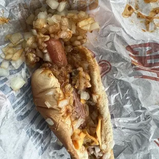 Ordered 4 chili cheese dogs. It was more onion than chili and I got 4. Very disappointed.