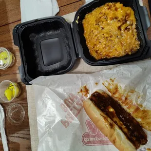 Chili Cheese Dog, Chili Mac N Cheese