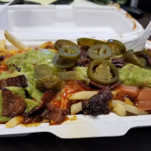 Place don&apos;t have restrooms. Food is average. But when you HUNGRY OMG. You will definitely need to try the NEW FIRE BACONN CHILI FRIES