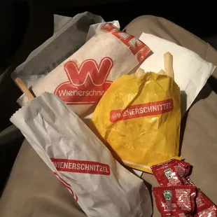 corndog, chili cheese dog, small fries
