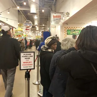 A long line, but it moves quickly