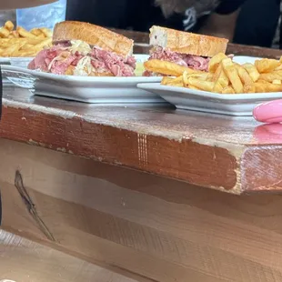 Rueben on rye corn beef.