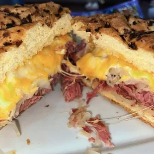 a sandwich cut in half