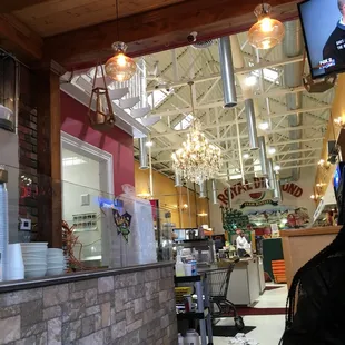 a man sitting at the counter