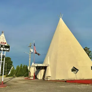 Still under restoration- big teepee was a lunch counter and gift shop, displaying the founder's diverse collection of Native artifacts.