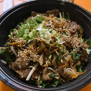 Bulgoki Bibimbob 1/2 kale salad 1/2 rice