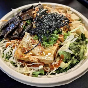 Spicy Tofu and Braised Portobello Mushroom Poke