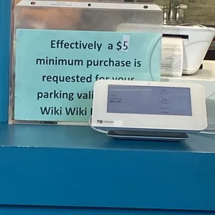 1/25/24 $5 minimum purchase for parking validation.