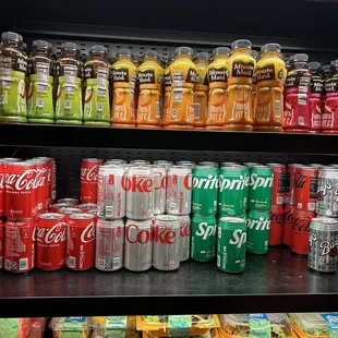 a variety of soft drinks