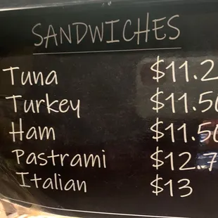 Menu - July 2023 - prices