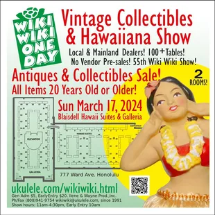 March 17 Wiki Wiki One Day Vintage Show this year on St Patrick's Day!
