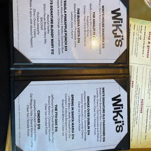 Summer drink menu
