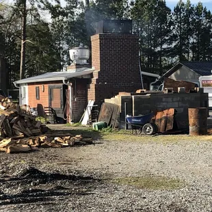 The outdoor smoking pit -similar to what it was back in the day, I assume.