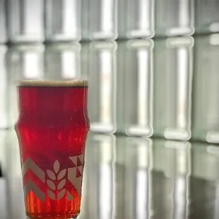 Tall cold glass of brew