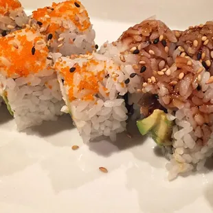 California and Unagi (Eel) rolls