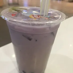 Taro milk tea with boba