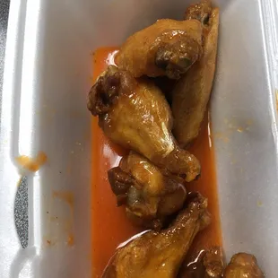 Wings were tangy and good