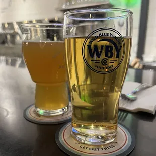 two glasses of beer