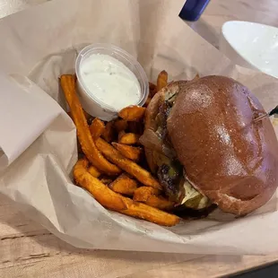 Big Mic and sweet potato fries