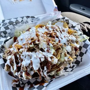 Pulled bbq pork nachos
