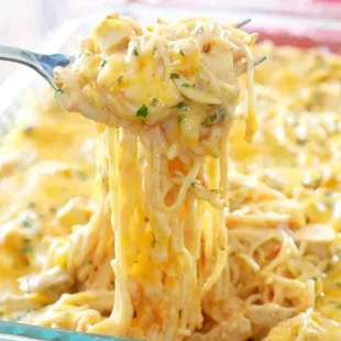 Chicken Spaghetti (actually fettuccine)