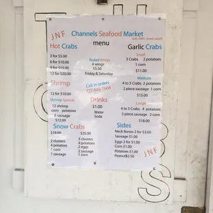 menu