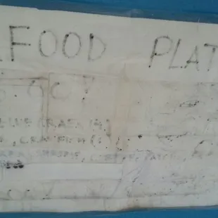 Seafood platter $25 with blue crab, muscles, shrimp, corn, potatoes, and snow crab