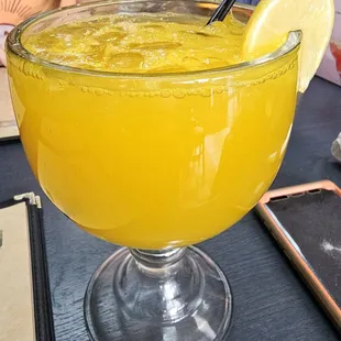 Lunch time margaritas! this is a pretty good mango one.