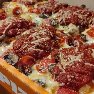 Pepperoni and mushroom