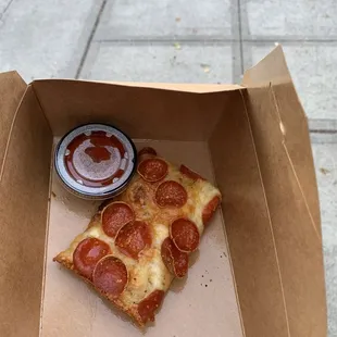 Pepperoni slice, way too much $ for so little pizza