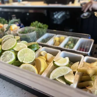 Fresh fruit and herbs for their gorgeous cocktails.