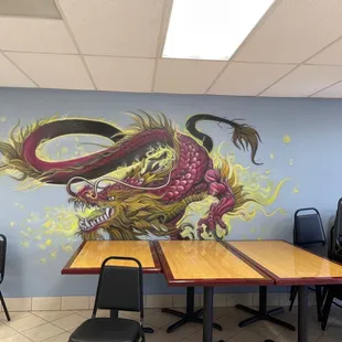 a dragon on the wall