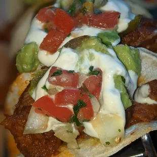 a closeup of a taco on a rack