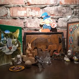 This place is adorable! Check out this cute mantle piece (like a non-religious altar)