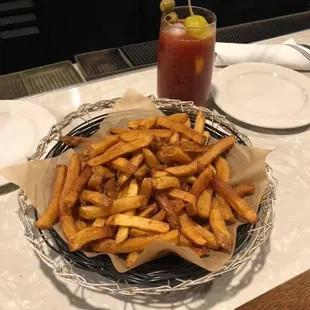 Bloody Mary and fries