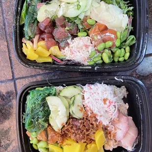 large poke bowls