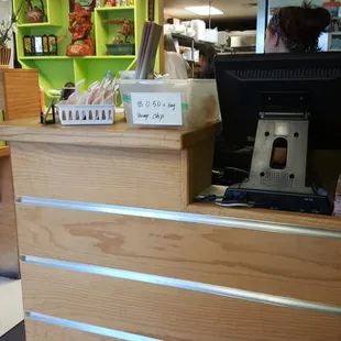 the front desk of a coffee shop