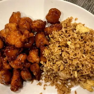 Orange chicken with fried rice