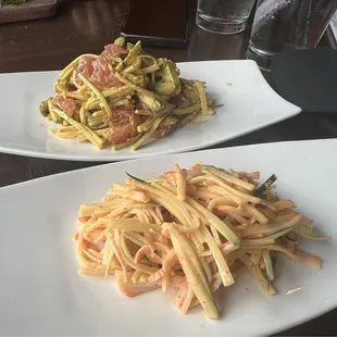 Spicy tuna salad and spicy kani salad