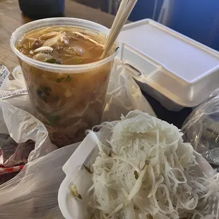 Pho Soup Dinner and Crab Rangoon