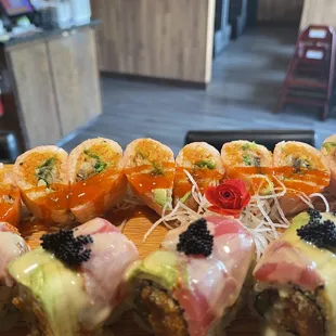 Sweet heart roll and Black Dragon roll