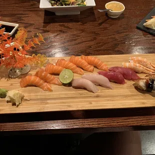 All Sushi! Salmon, Yellowtail, Tuna, Shrimp, and Eel!