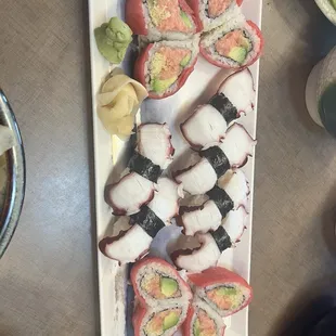 Sweetheart Roll and Octopus Sushi