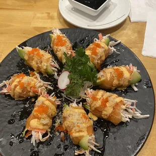 Salmon wrap no rice.