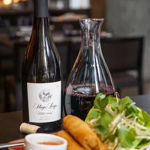 Thai Spring Rolls &amp; Stags&apos; Leap Petite Sirah - IG: @nelson_eats